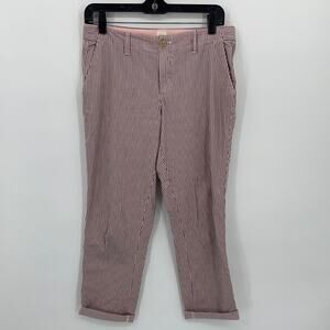 Gap Women's Pink & Navy Girlfriend Chino Cuff Pants Size 2